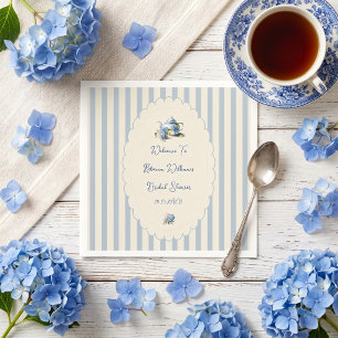 Elegant Blue Hydrangea Tea Party Bridal Shower Napkins
