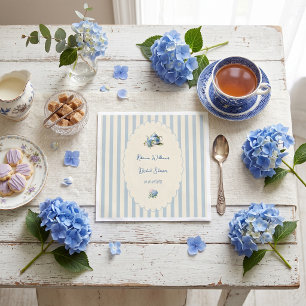 Elegant Blue Hydrangea Tea Party Bridal Shower Napkins