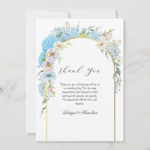 Elegant Blue Hydrangea Thank You Card
