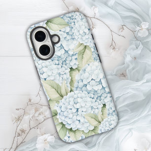 Elegant Blue Hydrangea Watercolor iPhone 16 Case