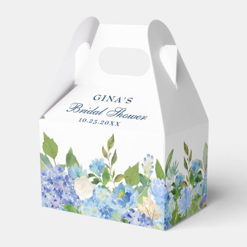 Elegant Blue Hydrangea Watercolor Greenery Favor Boxes