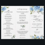 Elegant Blue Hydrangea Wedding Ceremony Program<br><div class="desc">For further customization,  please click the "customize further" link and use our design tool to modify this template. If you prefer Thicker papers / Matte Finish,  you may consider to choose the Matte Paper Type. 
 If you need help or matching items,  please contact me.</div>