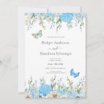 Elegant Blue Hydrangea Wedding Invitation