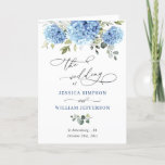 Elegant Blue Hydrangea Wedding Photo Ceremony Program