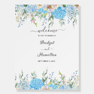 Elegant Blue Hydrangea Wedding Poster