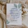 Elegant Blue Hydrangea White Faded Floral Wedding Invitation