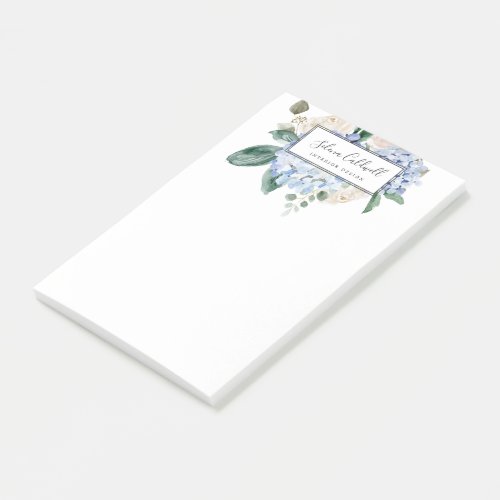 Elegant Blue Hydrangea  White Post_it Notes