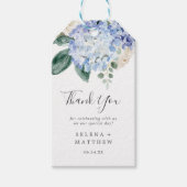Elegant Blue Hydrangea | White Thank You Favor Gift Tags (Front)