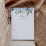 Elegant Blue Hydrangea | White Wedding Advice Card
