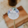 Elegant Blue Hydrangea | White Wedding Welcome Classic Round Sticker