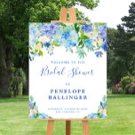 Elegant Blue Hydrangeas Bridal Shower Welcome Sign<br><div class="desc">Looking for the perfect sign to greet your guests? Our blue hydrangeas welcome sign is perfect for a bridal shower,  baby shower or any other event. Blue watercolor hydrangeas and beautiful fonts.</div>