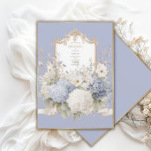 Elegant Blue Hydrangeas Lavender Vintage Wedding