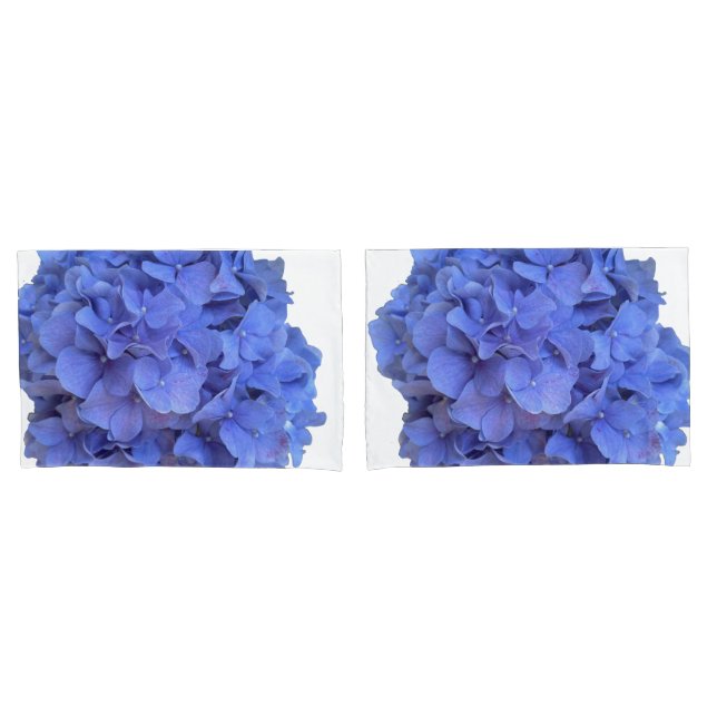 Elegant blue Hydrangeas purple Flowers Pillow Case (Front-Set)