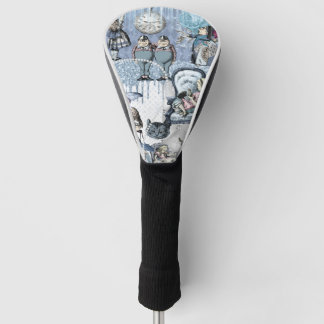 Elegant Blue Ice Glitter Alice in Wonderland Golf Head Cover