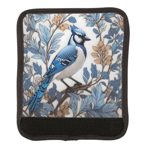 Elegant Blue Jay William Morris Inspired Luggage Handle Wrap