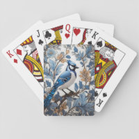 Elegant Blue Jay William Morris Inspired Playing Cards