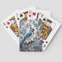 Elegant Blue Jay William Morris Inspired Poker Cards
