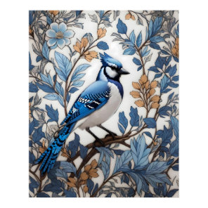 Elegant Blue Jay William Morris Inspired Poster