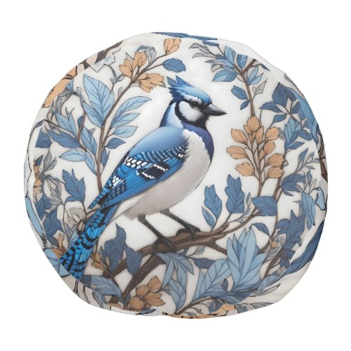 Elegant Blue Jay William Morris Inspired Pouf