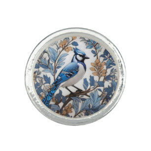 Elegant Blue Jay William Morris Inspired Ring