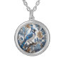 Elegant Blue Jay William Morris Inspired Silver Plated Necklace