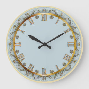 Elegant blue large clock
