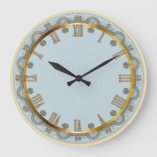 Elegant blue large clock