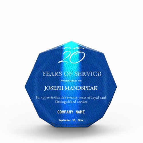 Elegant Blue Leather Descending Ray of Light Acrylic Award