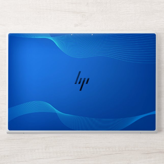 Elegant Blue leather HP Laptop Skin (Front)
