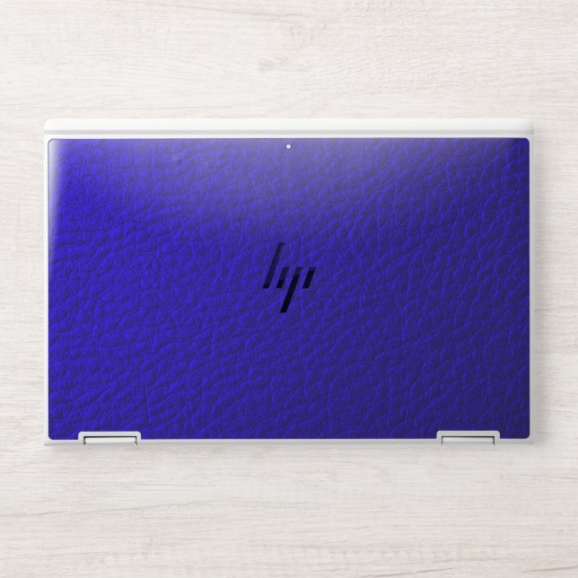 Elegant Blue leather HP Laptop Skin (Front)