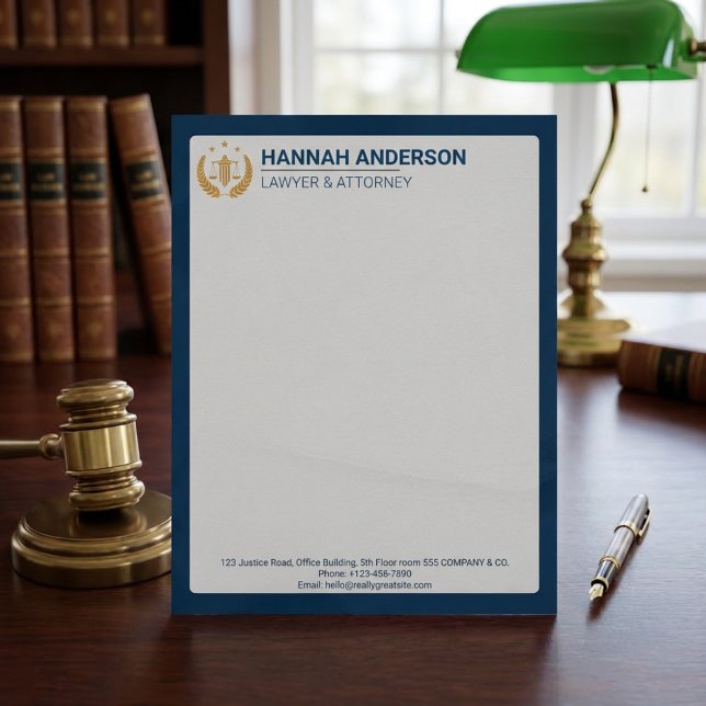 Elegant Blue Leather Look Law Firm Letterhead (Elegant Blue Leather Look Law Firm Letterhead)