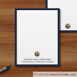 Elegant Blue Legal Business Letterhead<br><div class="desc">Send official correspondence with our elegant blue legal business letterhead. The solid blue background and brushed gold legal-themed logo add a touch of professionalism to your communications,  making it ideal for law firms. Present your firm's information in a sophisticated way that reflects your legal expertise and reputation.</div>