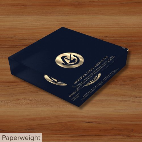 Elegant Blue Legal Paperweight