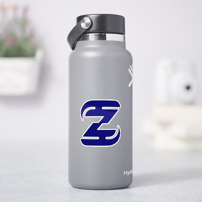 Elegant blue Letter Z Monogram Sticker (HydroFlask)