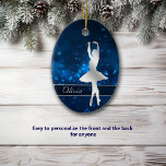 Elegant Blue Lights Silver Ballerina  Ceramic Ornament at Zazzle