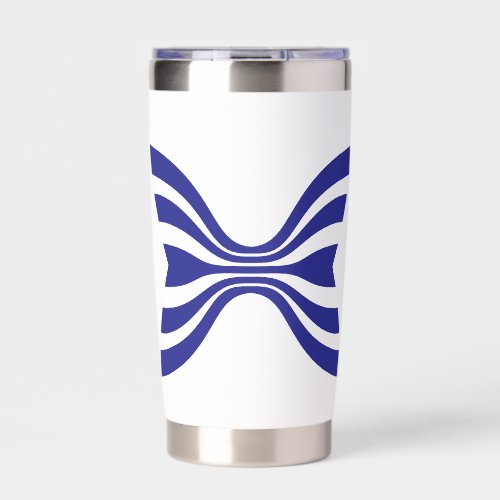Elegant Blue Line Letter X Monogram Insulated Tumbler