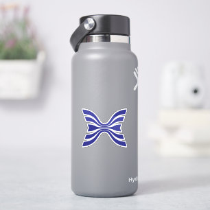 Elegant Blue Line Letter X Monogram Sticker