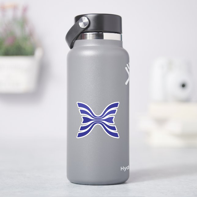Elegant Blue Line Letter X Monogram Sticker (HydroFlask)