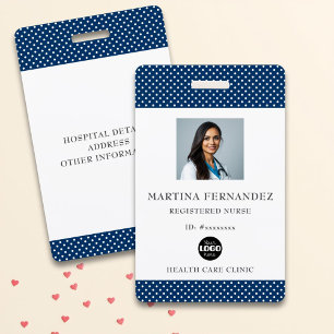 Elegant Blue Logo Medical Nurse Badge