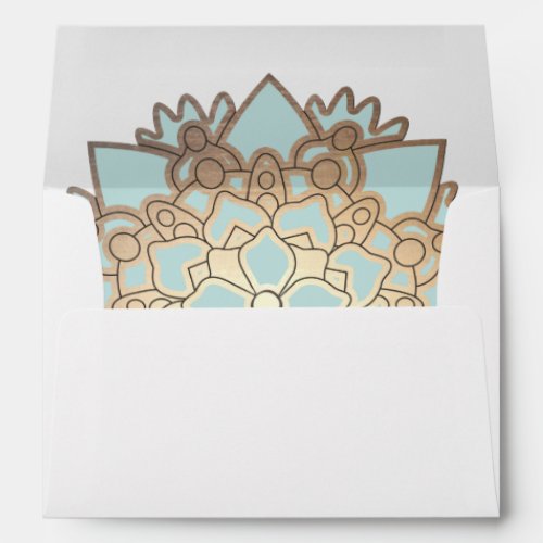 Elegant Blue Lotus Flower Floral Envelope