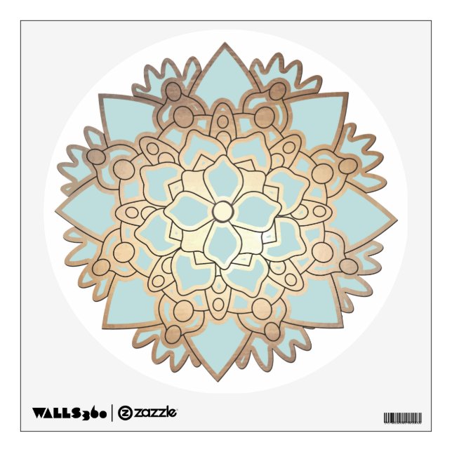 Elegant Blue Lotus Flower Floral Wall Decal (Front)