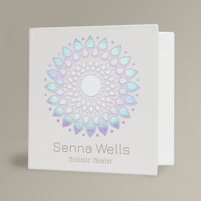 Elegant Blue Lotus Flower Mandala 3 Ring Binder (Creator Uploaded)