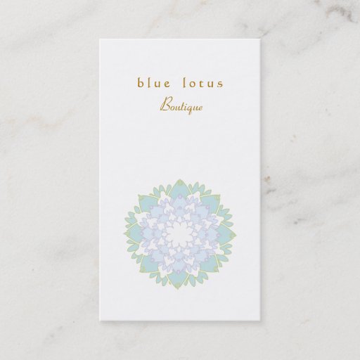 Customizable Elegant Blue Lotus Flower Simple Business Card