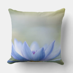 Elegant Blue Lotus  Throw Pillow