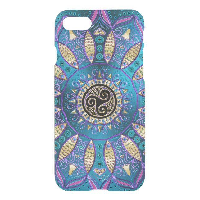 Elegant Blue Mandala Celtic Knot iPhone 7 Case (Back)