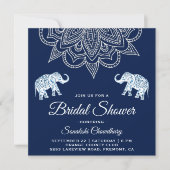 Elegant Blue Mandala Indian Bridal Shower Invitation (Front)