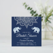 Elegant Blue Mandala Indian Bridal Shower Invitation (Standing Front)