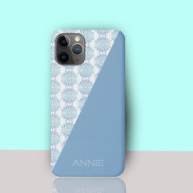 Elegant Blue Mandala Pattern on White Name