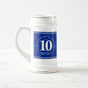 Elegant Blue Marble 10 Years Work Anniversary Beer Stein