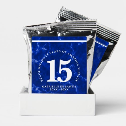 Elegant Blue Marble 15 Years Work Anniversary Coffee Drink Mix